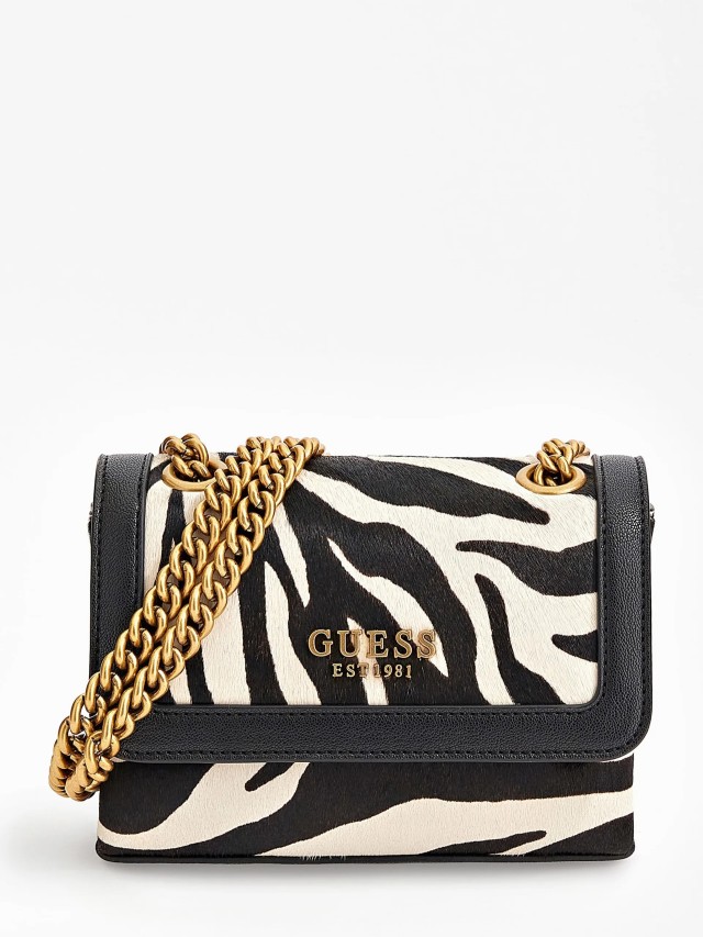 Guess Abey Mini Crossbody Flap Γυναικεια Τσαντα Animal Print Zemra