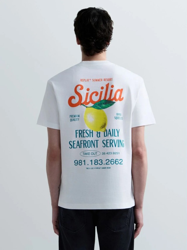 Replay Ανδρική Μπλούζα Λευκή