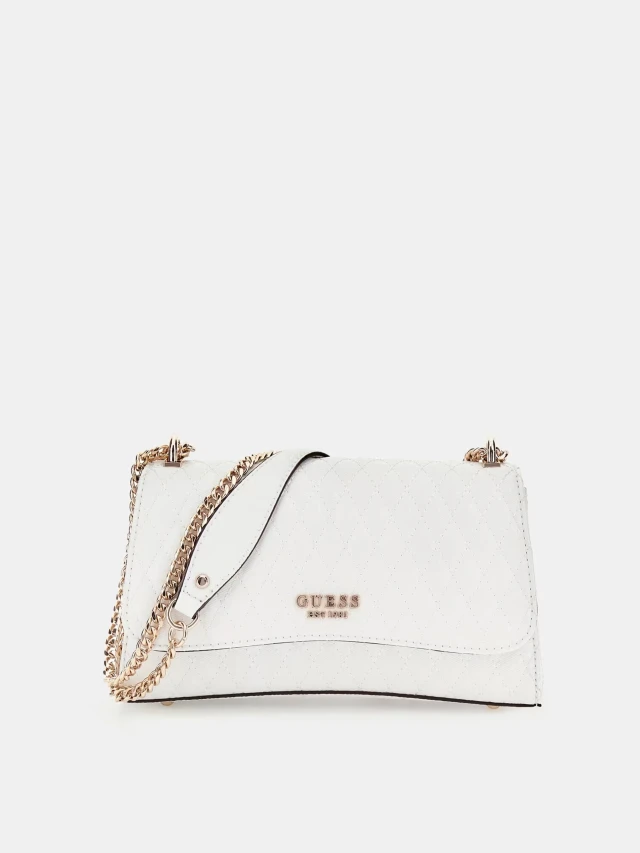 Guess Betula Convertible Xbody Flap Γυναικεία Τσάντα Λευκή