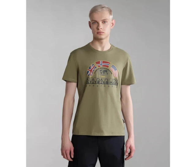 Napapijri S-TURIN GREEN LICHEN Ανδρική Μπλούζα Λαδί