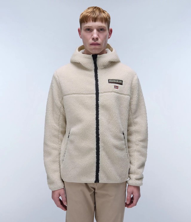 Napapijri T-Tynik fzh beige dimity Ανδρική Ζακέτα Fleece Off-White