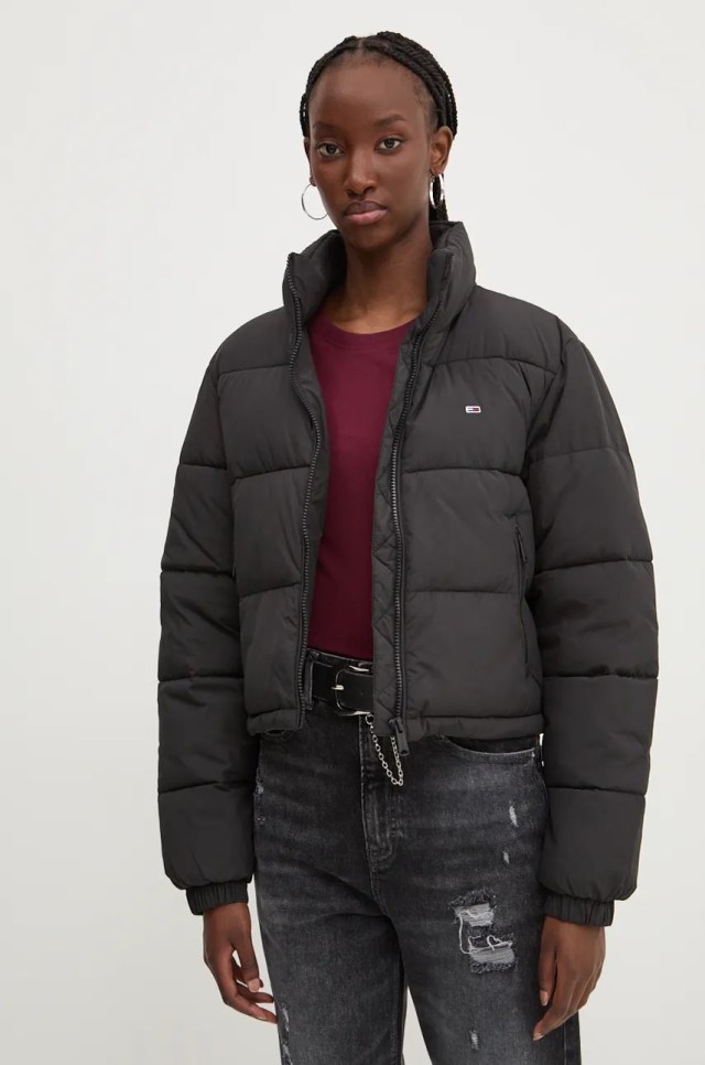 Tommy Hilfiger Tjw Crp Essential Puffer Γυναικείο Μπουφάν Μαύρο