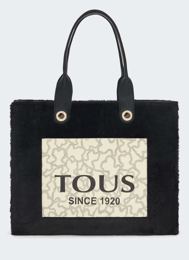 Tous  Mala Tous Kaos Icon Shopping Xl Fur Multi-Negro Γυναικεία Τσάντα Μαύρη