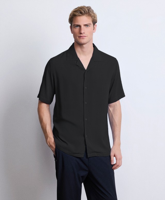 MarkUp  Camicia M/M Over Viscosa Ανδρικό Πουκάμισο Μαυρο