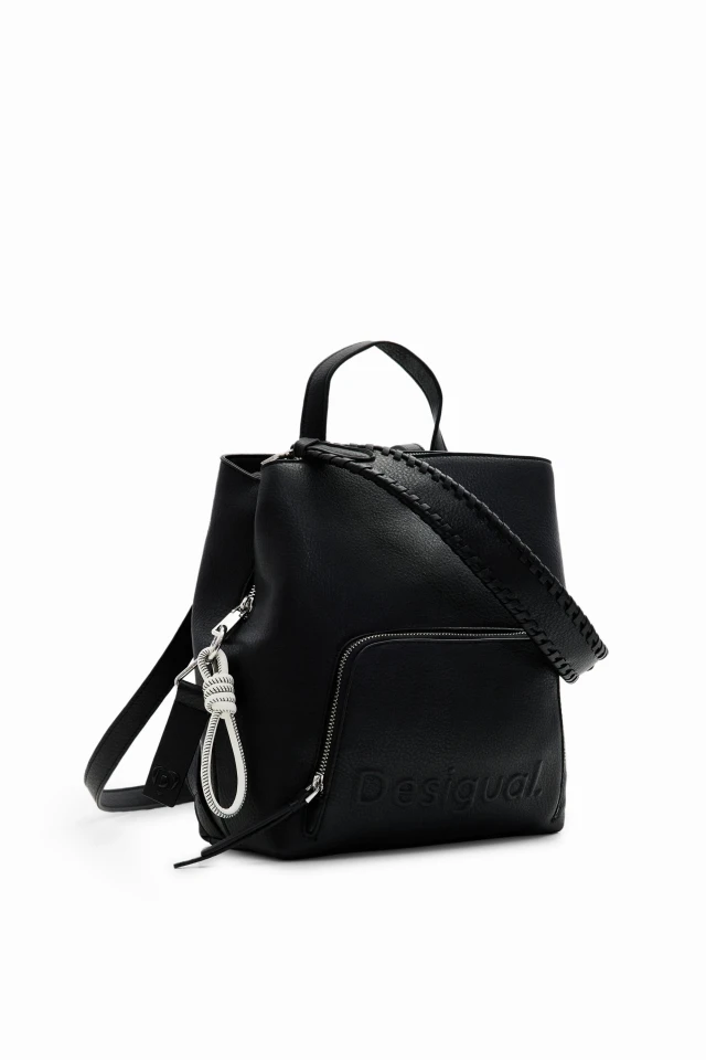 Desigual Back_Half Logo 24 Sumy Mini Γυναικεία Τσάντα Backpack Μαύρη