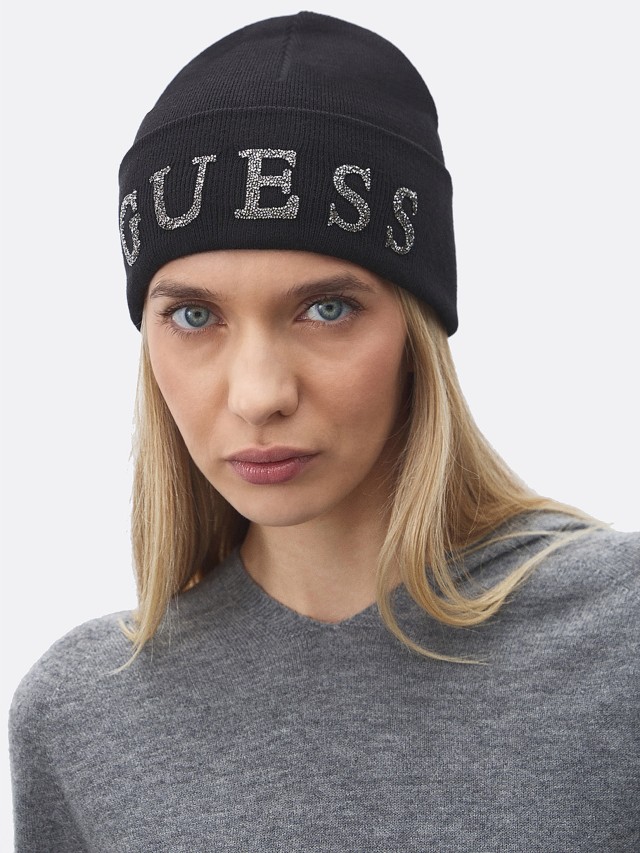 Guess Beanie Γυναικείος Σκούφος Μαύρος