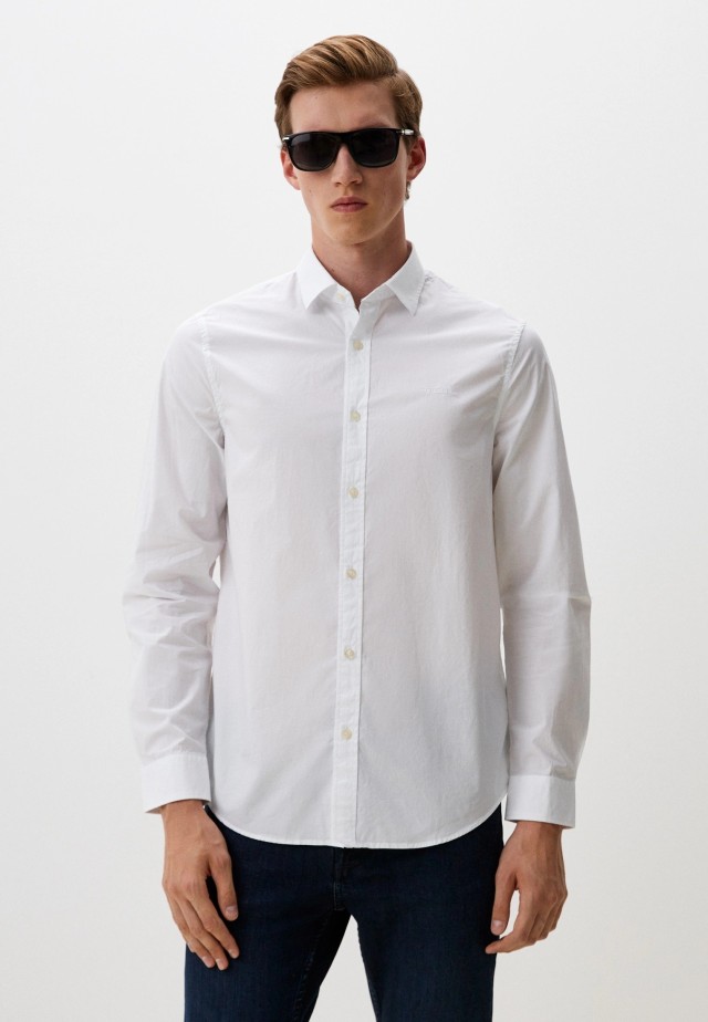 Guess Ls Basic Shirt Ανδρικό Πουκάμισο Λευκό