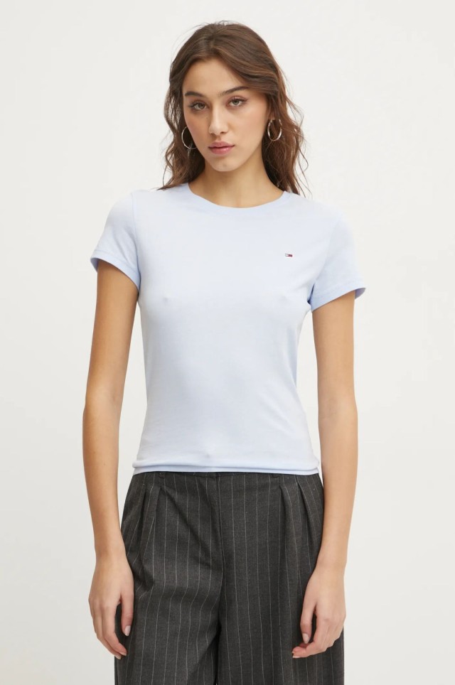 Tommy Hilfiger Tjw C-Neck Tee Γυναικεία Μπλούζα Σιελ