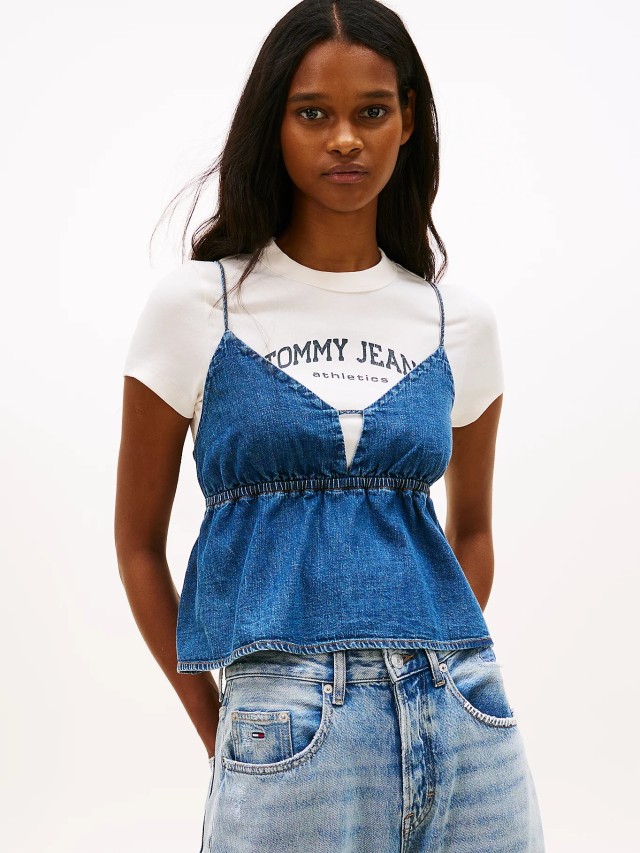 Tommy Hilfiger Tjw Strappy Chambray Top Γυναικεία Μπλούζα Τζιν