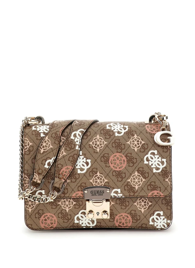 Guess Eliette Logo Cnvrtble Xbdy Flp Γυναικεία Τσάντα Multi