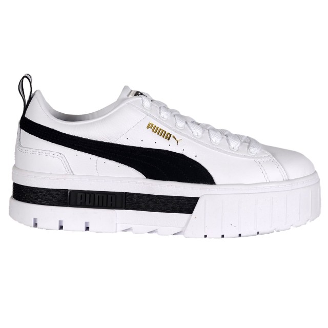 Puma Mayze Lth Wns Γυναικεια Sneakers Ασπρο-Μαυρο