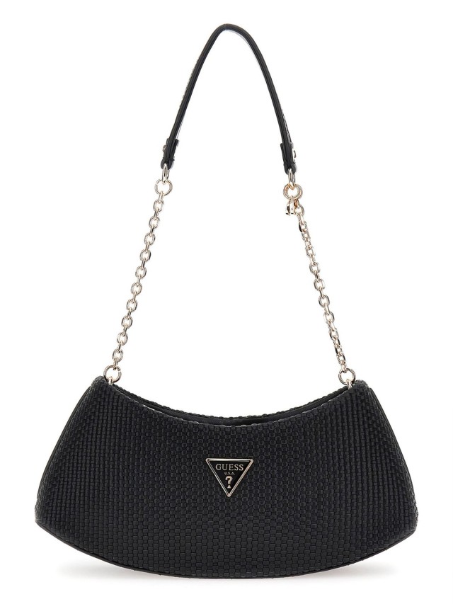 Guess Phaedra Top Zip Shoulder Bag Γυναικεία Τσάντα Μαύρη