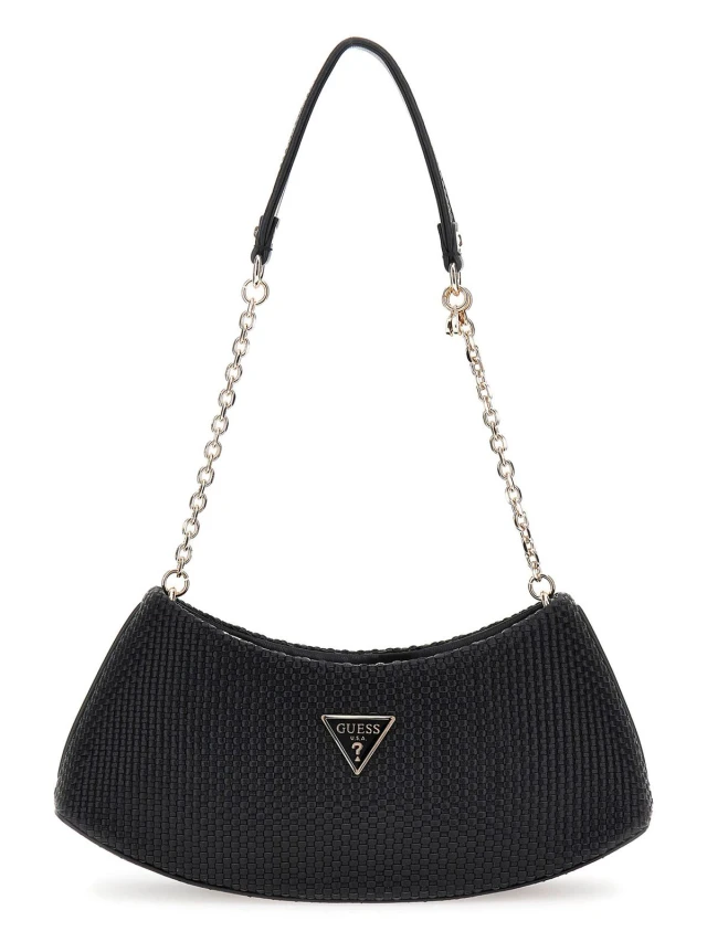 Guess Phaedra Top Zip Shoulder Bag Γυναικεία Τσάντα Μαύρη