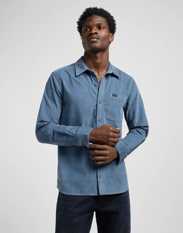 Lee Leesure Shirt Vintage Blue Ανδρικό Πουκάμισο Κοτλέ Ραφ