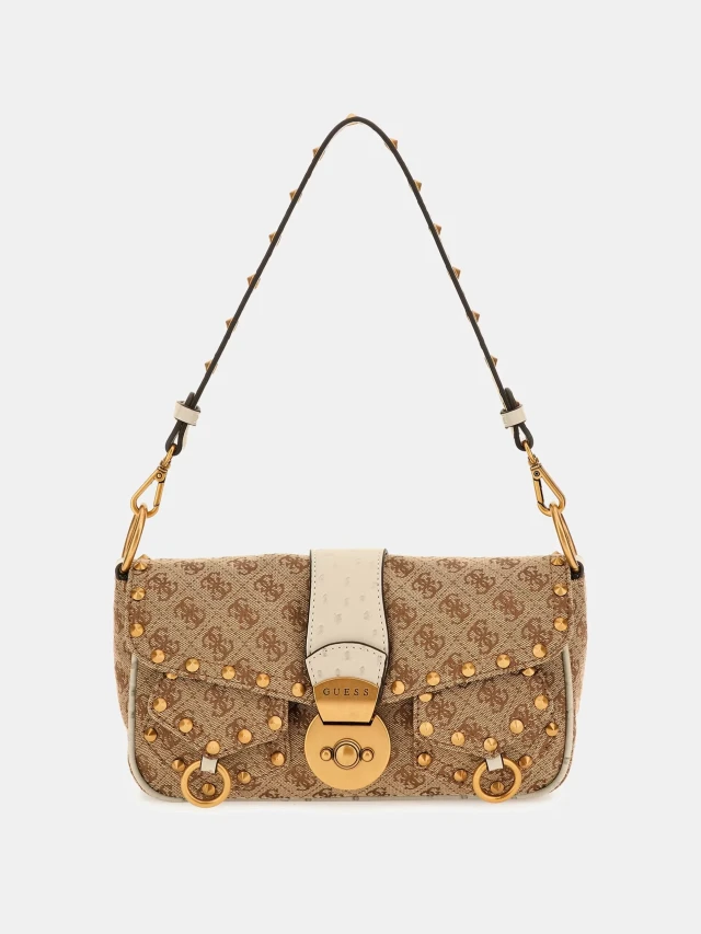 Guess Sardinia Vintage Flp Shldr Bag Γυναικεία Τσάντα Μπεζ