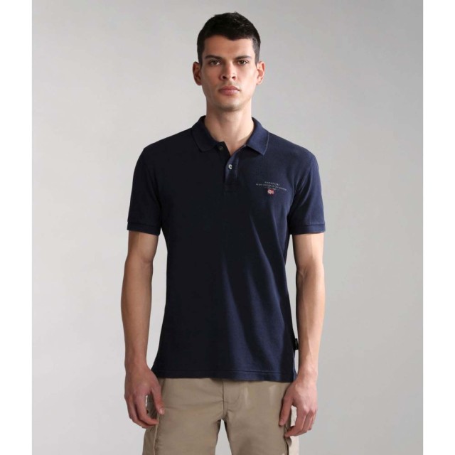 Napapijri Elbas Ss 4 Blu Marine Ανδρική Μπλούζα Polo Μπλε