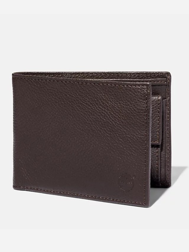 Timberland Kennebunk Kn Large Bifold Wallet With Coin Pocket Mulch Ανδρικό Πορτοφόλι Καφέ