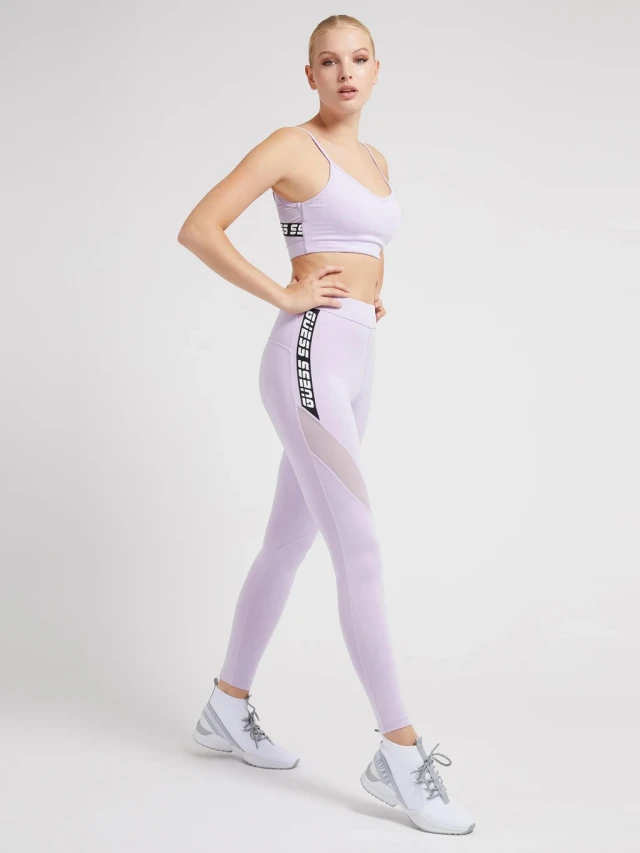 Guess Pantaloni Γυναικειο Κολαν Λιλα