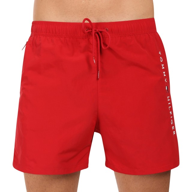 Tommy Hilfiger Medium Drawstring Zip Pocket Ανδρικό Μαγιό Κόκκινο
