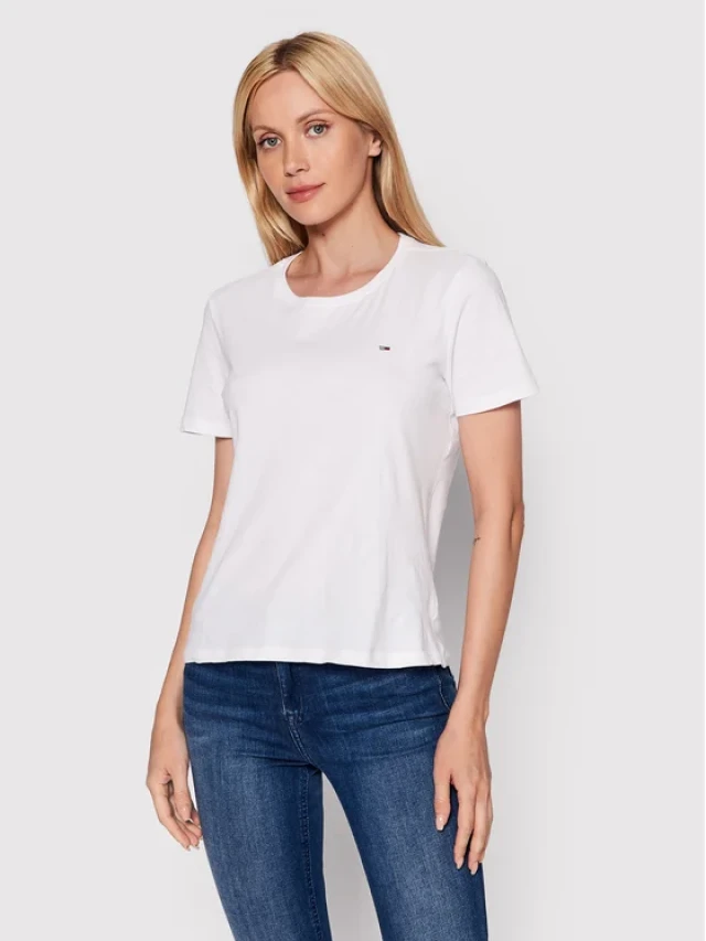 Tommy Hilfiger Tjw Soft Jersey Tee Γυναικεια Μπλουζα Λευκη