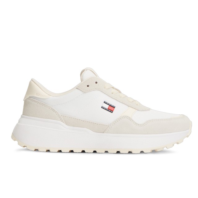 Tommy Hilfiger Modern Runner Mix Γυναικεία Sneakers Εκρού
