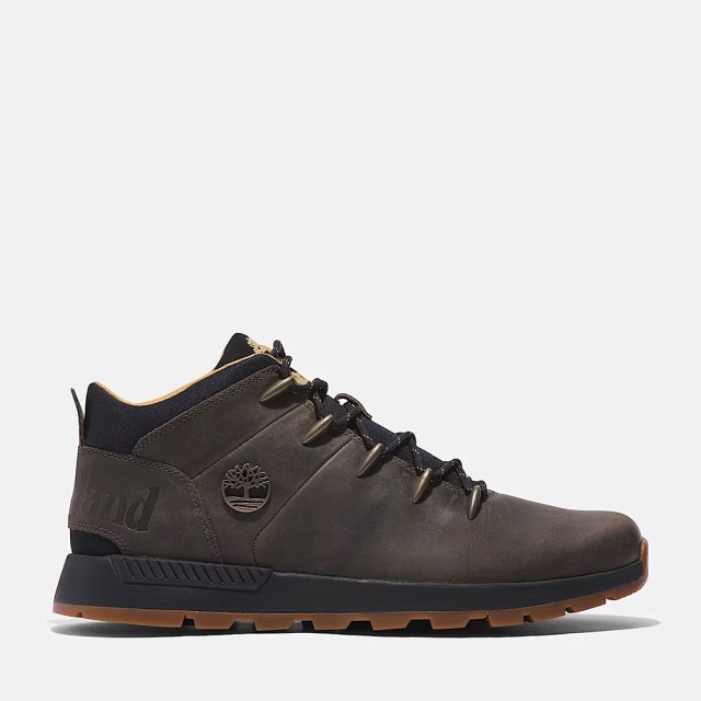 Timberland Sprint Trekker Mid Lace Up Sneaker Castlerock Ανδρικά Δερμάτινα Μποτάκια Γκρι