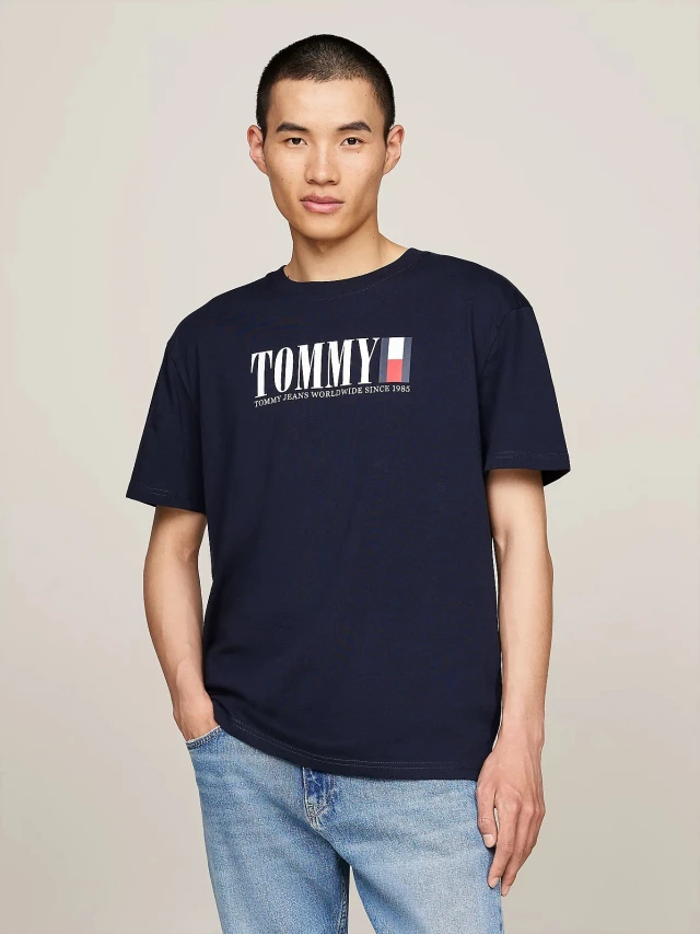 Tommy Hilfiger Tjm Reg Tommy Dna Flag Tee Ext Ανδρική Μπλούζα Μπλε