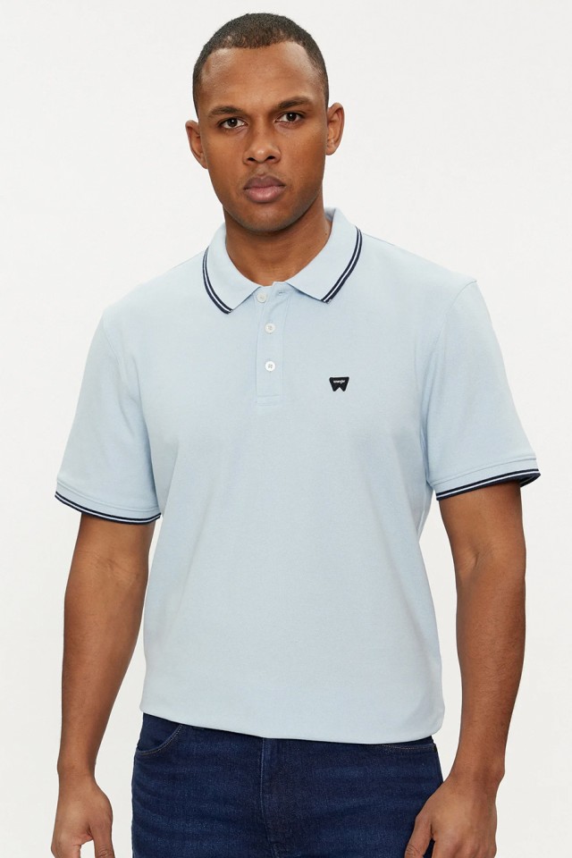 Wrangler Polo Shirt Dream Blue Ανδρική Μπλούζα Polo Σιελ
