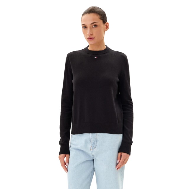 Tommy Hilfiger Tjw Essential Crew Sweater Ext Γυναικείο Πλεκτό Μαύρο