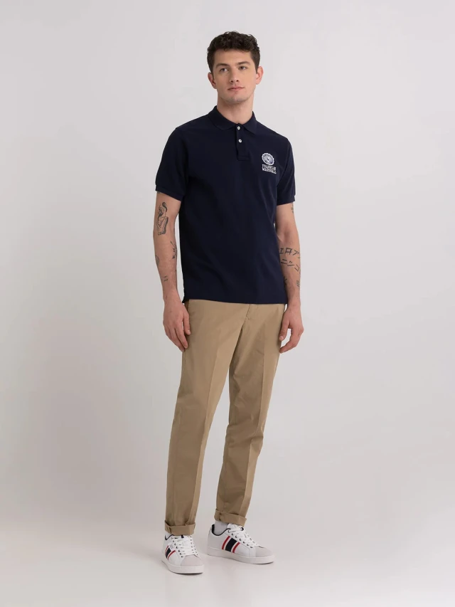 Franklin & Marshall Ανδρική Polo Μπλούζα Μπλε