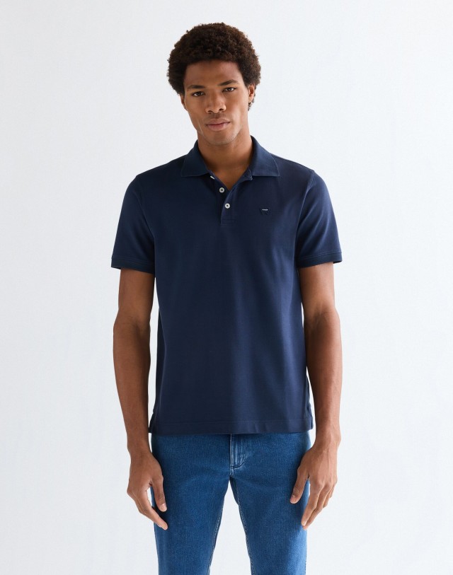 Wrangler Polo Shirt Navy Ανδρική Μπλούζα Polo Μπλε