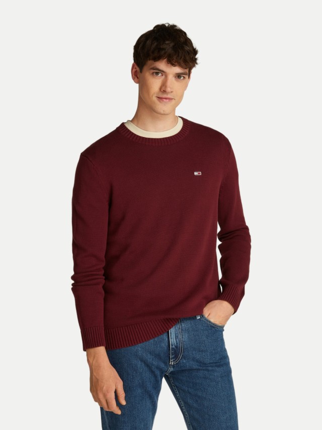 Tommy Hilfiger Tjm Slim Essntls C-Neck Sweater Ανδρικό Πλεκτό Μπορντό