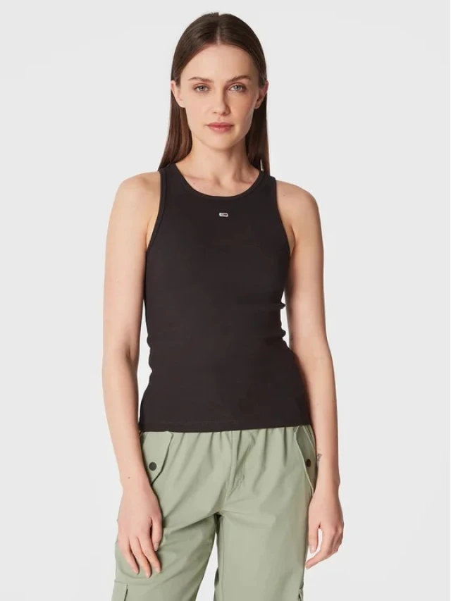 Tommy Hilfiger Tjw Essential Rib Tank Γυναικεία Μπλούζα Μαύρη
