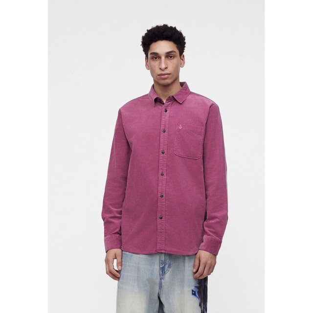 Volcom Zander Cord Ls Ανδρικό Πουκάμισο Κοτλε Μωβ