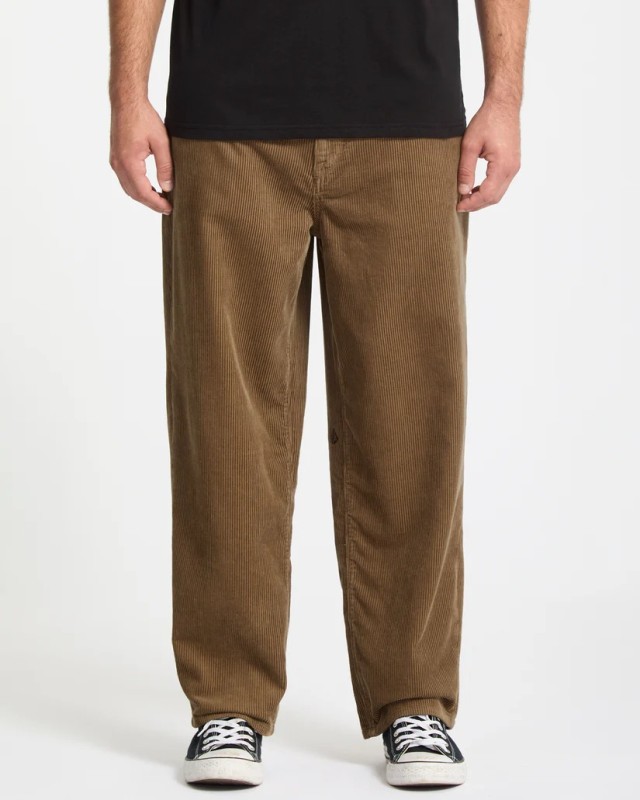 Volcom Billow Tapered Cord Pant Ανδρικό Παντελόνι Κοτλε Καφέ