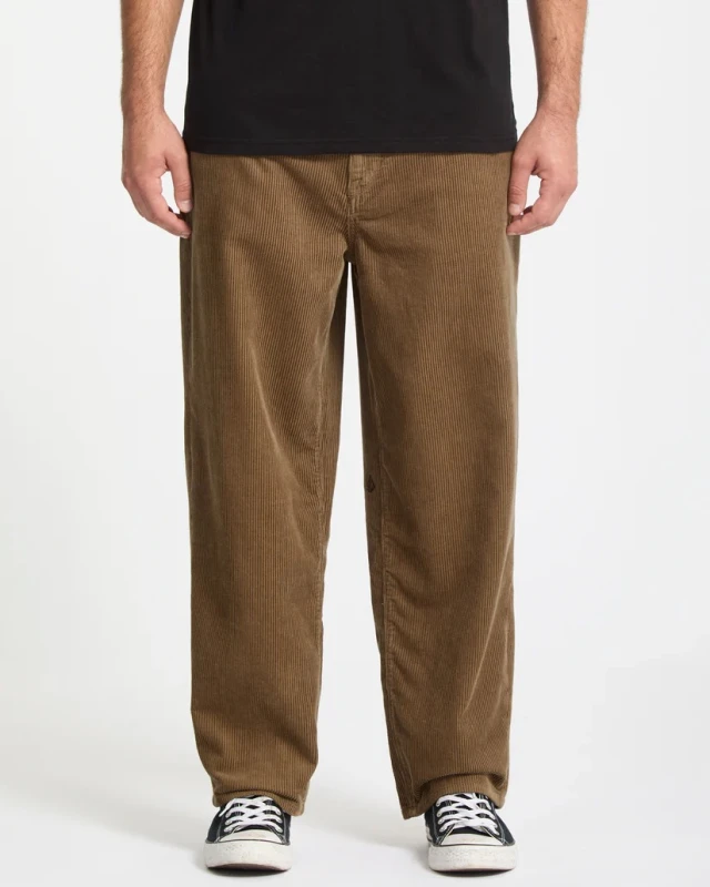 Volcom Billow Tapered Cord Pant Ανδρικό Παντελόνι Κοτλε Καφέ