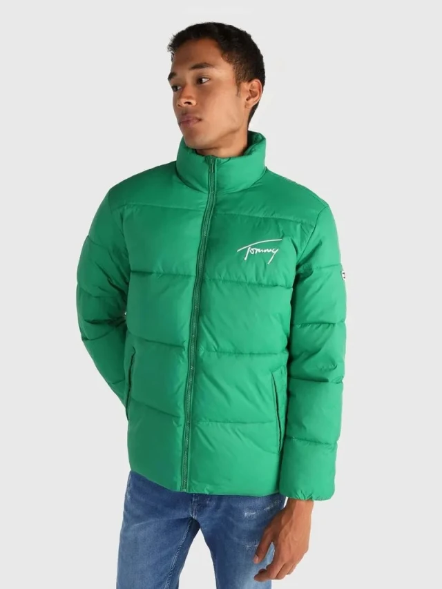 Tommy Hilfiger Tjm Signature Puffer Ανδρικο Μπουφαν Πρασινο