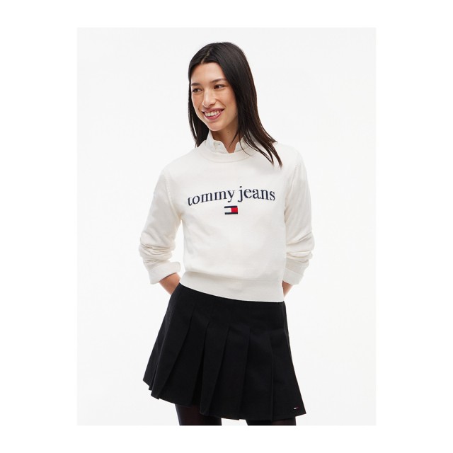 Tommy Hilfiger Tjw Essential Logo Sweater Ext Γυναικείο Πλεκτό Λευκό