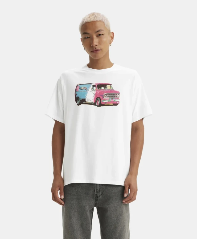 Levis Vintage Fit Graphic Tee Whites Ανδρική Μπλούζα Λευκή