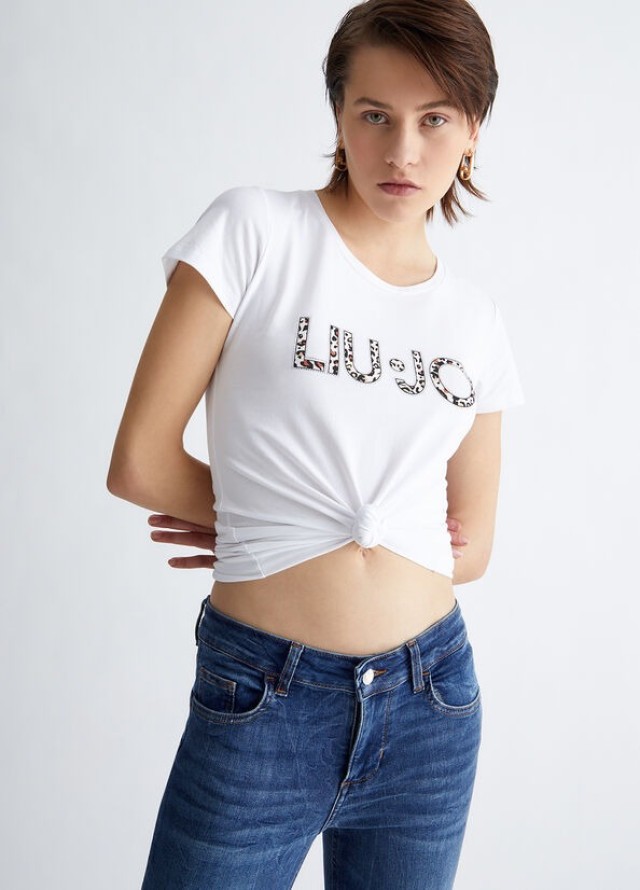 Liu Jo Beachwear  Va3j02 T-Shirt St P M/C Γυναικεία Μπλούζα Λευκη