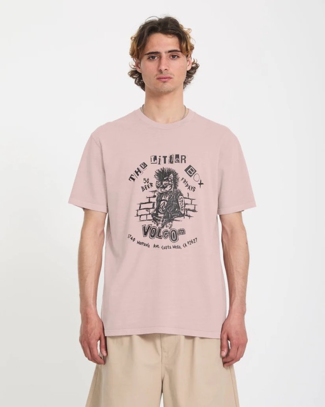 Volcom Punkat Pw Sst Ανδρική Μπλούζα Ροζ