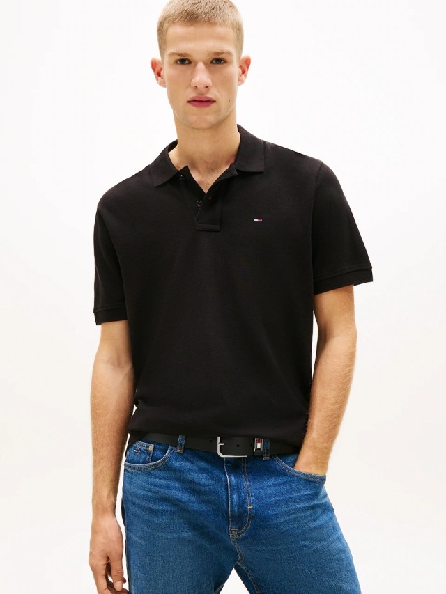 Tommy Hilfiger Tjm Reg Ess Polo Ext Ανδρική Μπλούζα Polo Μαύρη