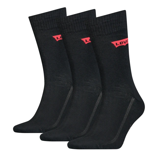 Levis Regular Cut  Batwing Logo 3P Καλτσεσ Μαυρεσ