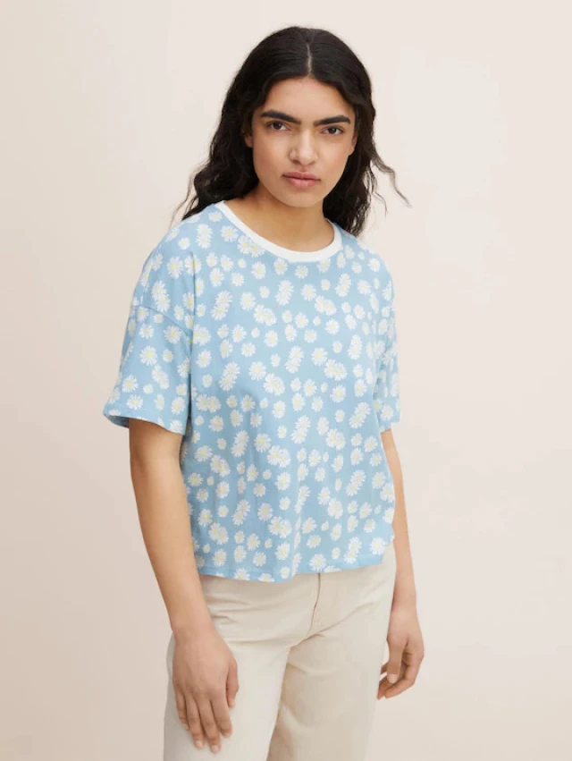 Tom Tailor 204 Boxy Print Γυναικεια Μπλουζα Multi Color