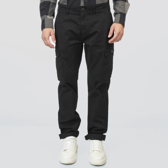Rebase Ανδρικό Ανδρικο Παντελονι Cargo Μαυρο