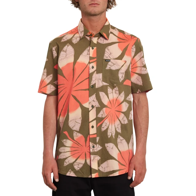 Volcom Bloomin Ss Ανδρικο Πουκαμισο Κοντομανικο Λαδι