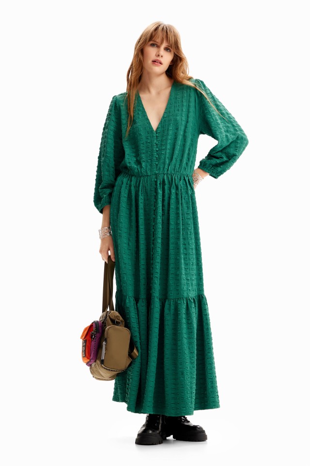 Desigual D3 Vest_Alma Γυναικείο Φόρεμα Πρασινο