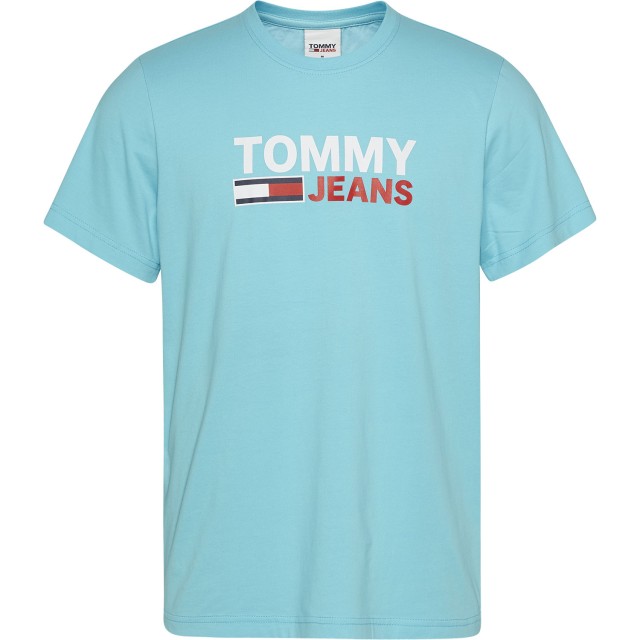 Tommy Hilfiger Tjm Corp Logo Tee Ανδρικη Μπλουζα Τιρκουαζ
