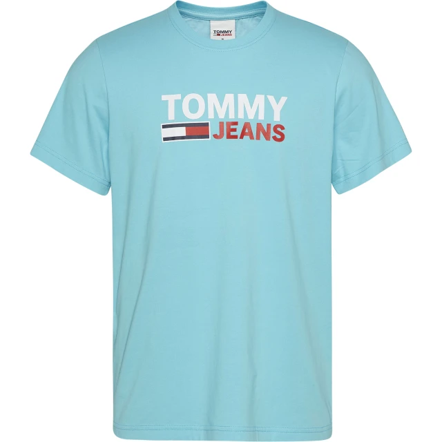 Tommy Hilfiger Tjm Corp Logo Tee Ανδρικη Μπλουζα Τιρκουαζ