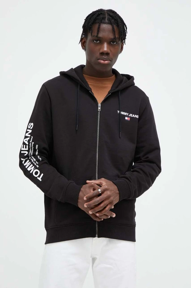 Tommy Hilfiger Tjm Reg Entry Zip-Thru Hoodie Ανδρική Ζακέτα Φούτερ Μαύρη